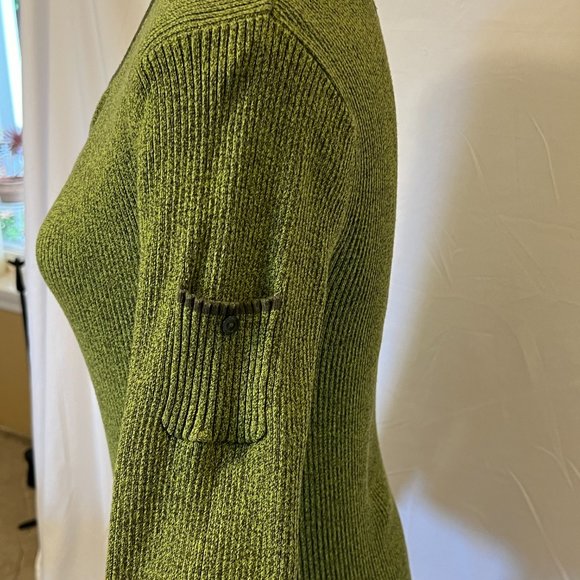 Reference Point marled knit sweater, green heather - Picture 3 of 5